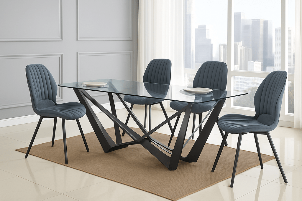 Mesa W Cristal Pata Ángulos
